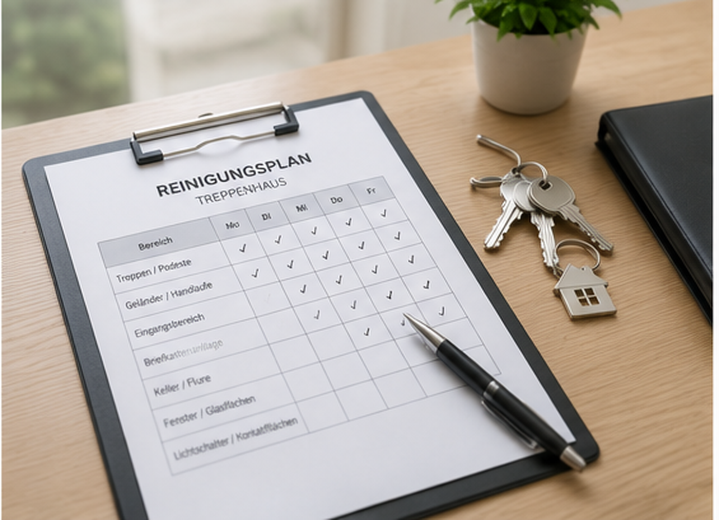 Reinigungsplan fuer die regelmaessige Aufgangsreinigung